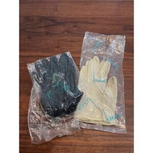 Vintage women gloves Hensen Kayser size 6.5  black white packaged classic